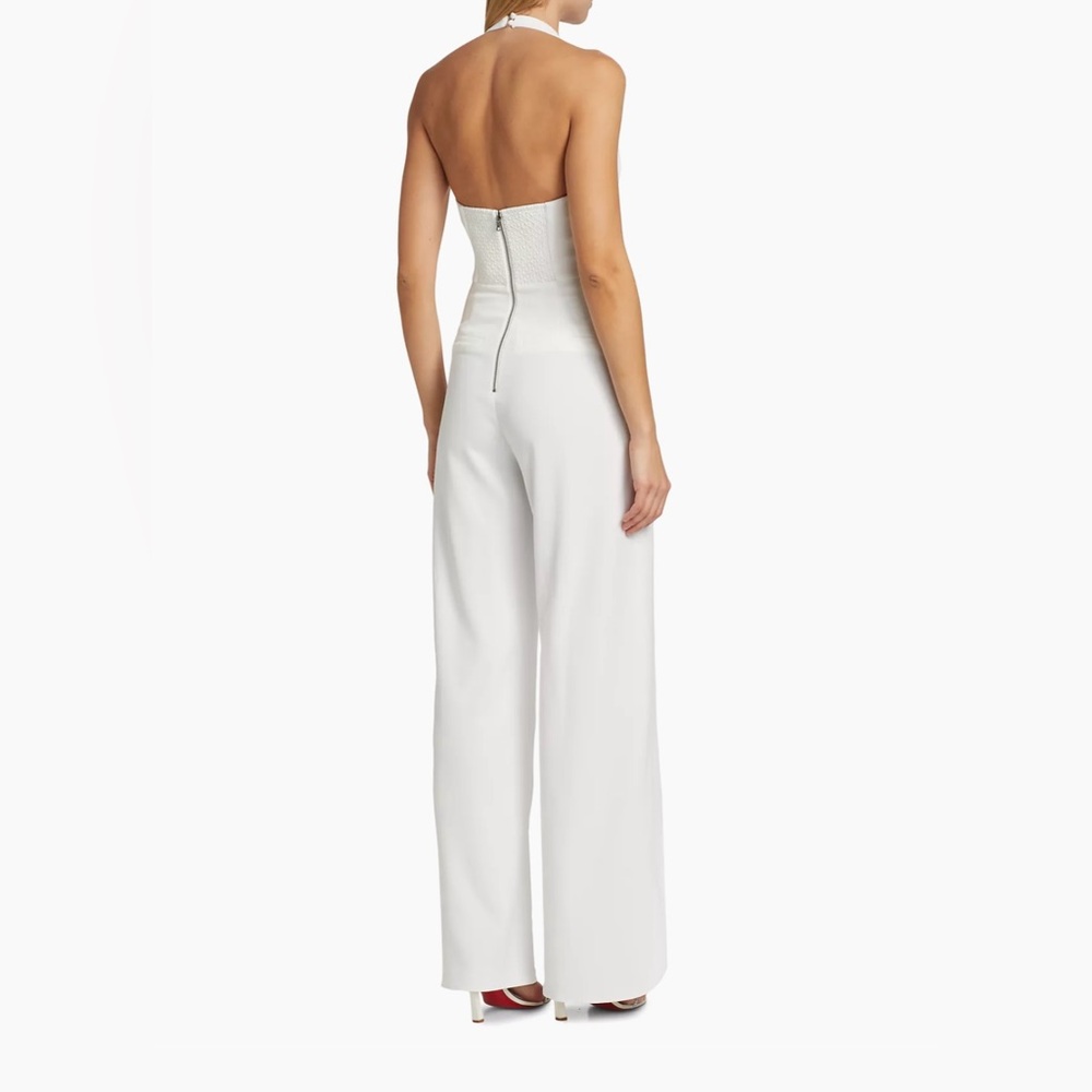 Alice + Olivia Robin Mixed-Media Halterneck Jumpsuit - Picture 5 of 11